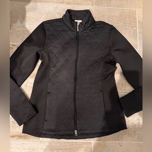 Greg Norman Collection Black Quilted Zip Up Jacket